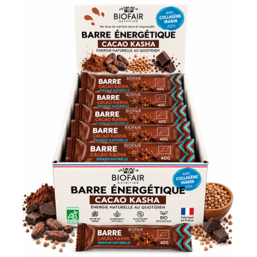 Pack Eco Barre énergétique bio au collagène - Cacao Kasha | x 24