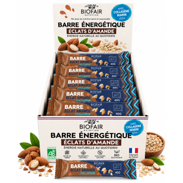 Pack Eco Barre énergétique bio au collagène - Eclats d'amande | x 24