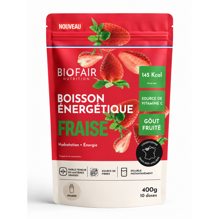 Boisson énergétique bio - Fraise Boisson énergétique bio - Fraise