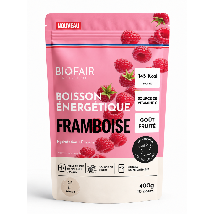 Boisson énergétique bio - Framboise
